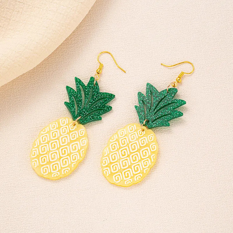 Summer Atmosphere Coconut Artocarpus Heterophyllus acrylic earrings with hook fastening