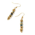 Geometric titanium steel dangle earrings with gold plating
