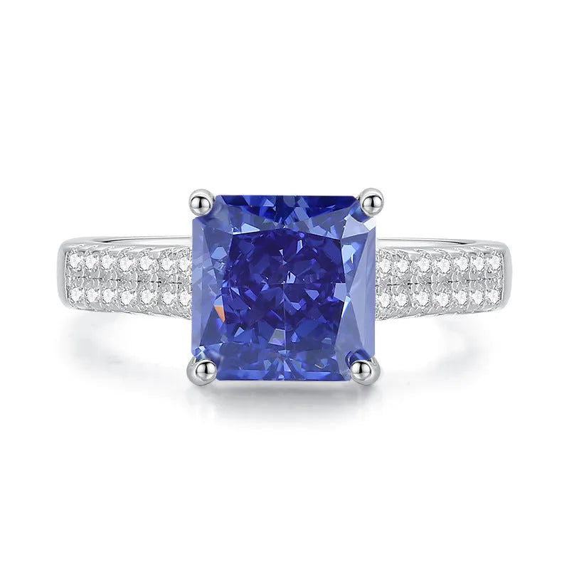 Heart-shaped women's ring in sterling silver with zircon stone in tan sang colour on silver band