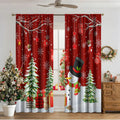 3D digitally printed Christmas curtains in polyester with festive patterns, showing high sunshade function