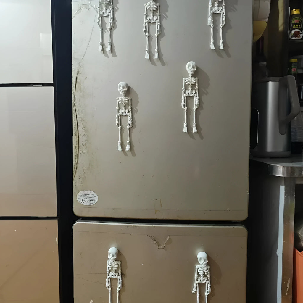 3D printed PLA skull refrigerator magnet ornament in modern art style, 18cm high