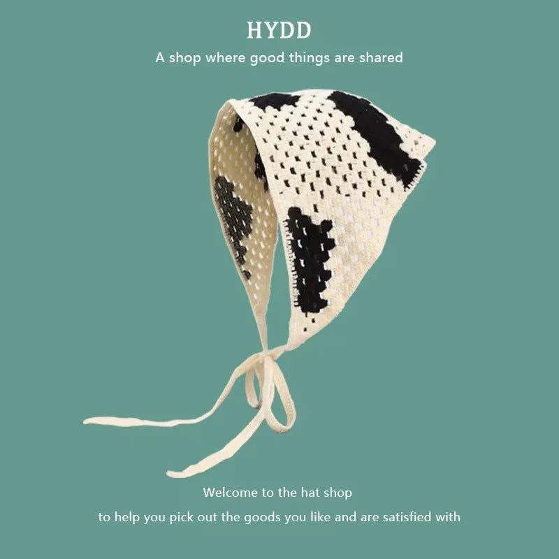 Cotton French retro triangle headscarf with floral pattern in multiple colour options