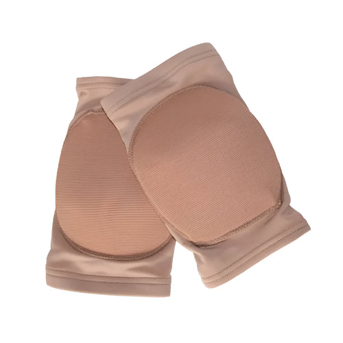 Ballet dance yoga knee pads in skin colour and black options with five size choices from XS to XL