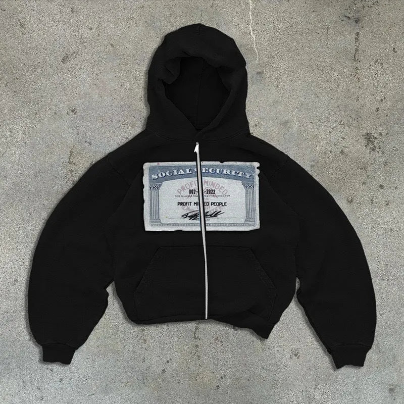 Men's and women's cute hoodie zip jacket with letter pattern in black, grey, or pink colours