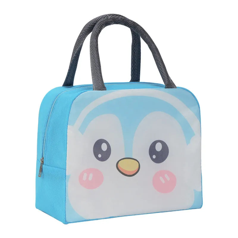 Children's insulated lunch box bag in cartoon design with aluminium foil insulation