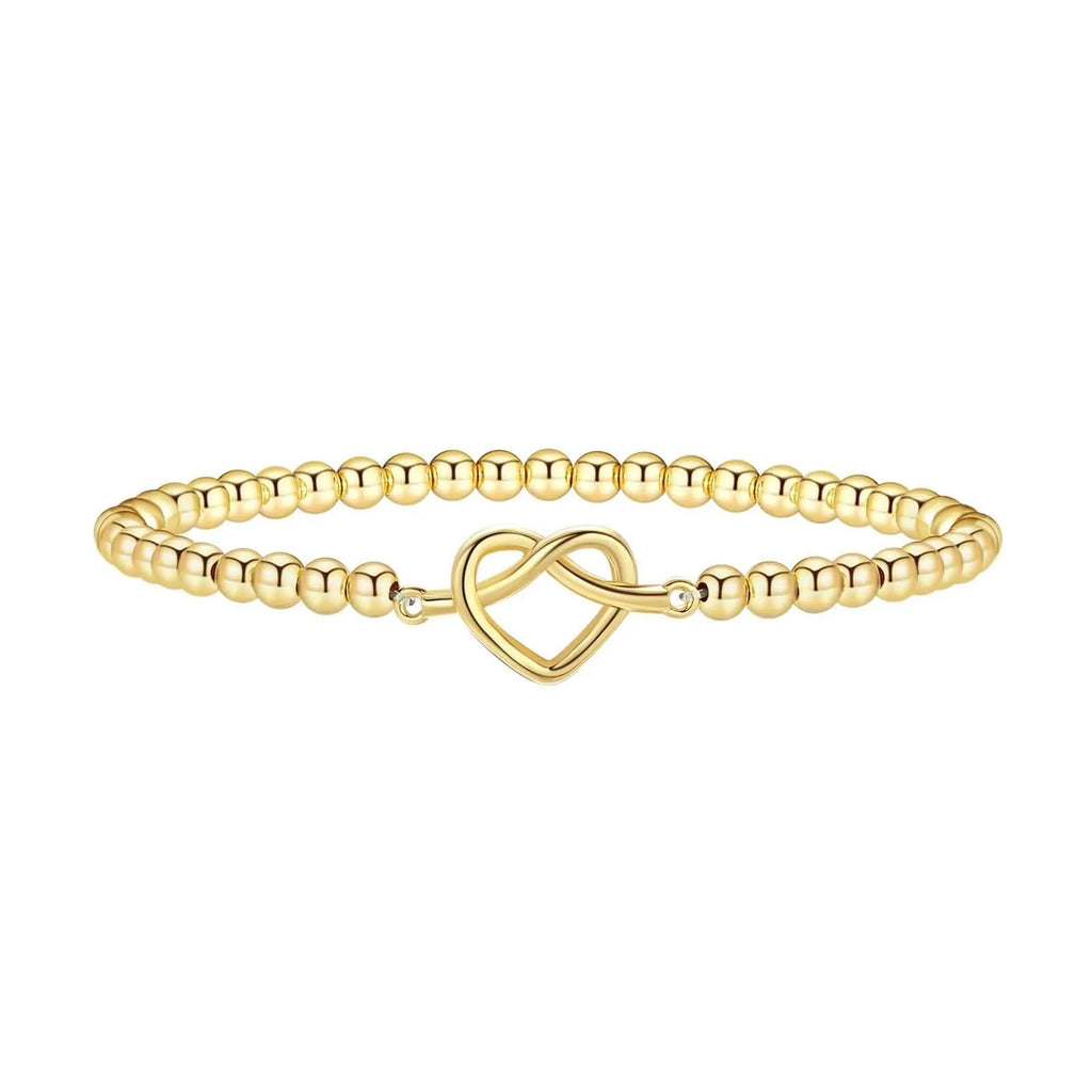 Women's adjustable stainless steel beaded bracelet with geometric round beads in six colour options