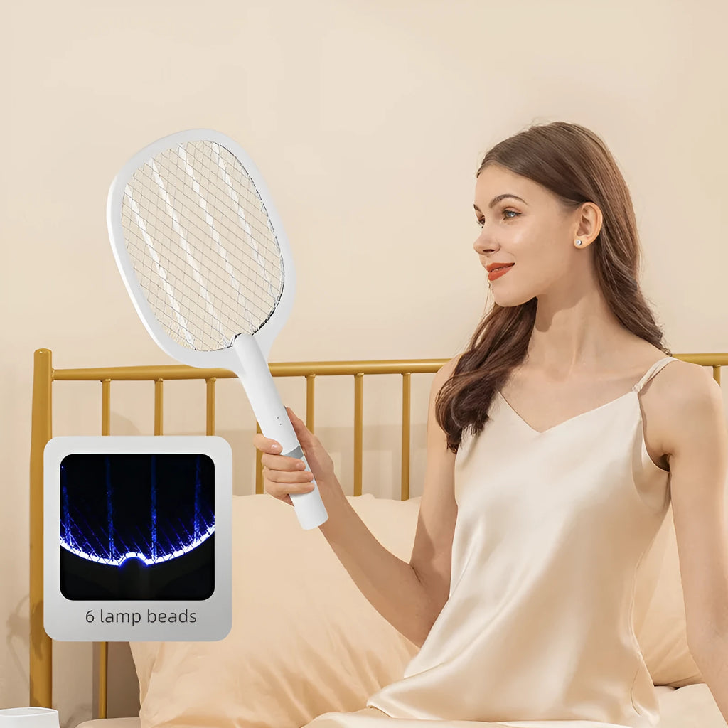 USB rechargeable electric mosquito swatter with ABS plastic shell for indoor insect control