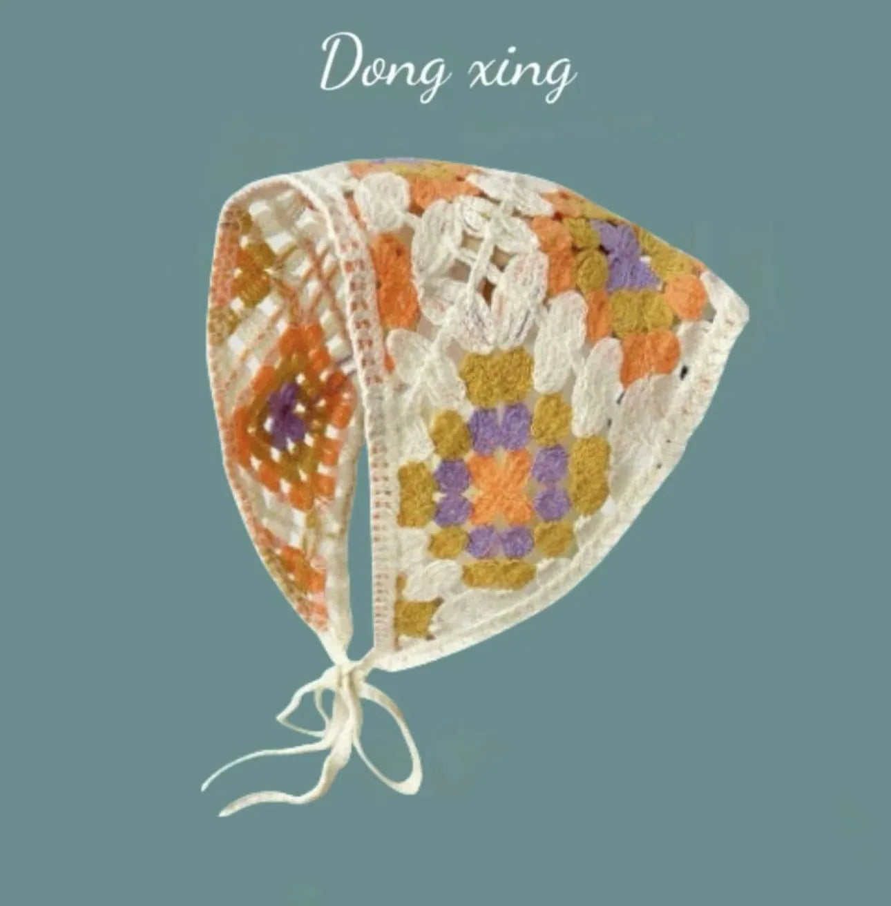 Cotton French retro triangle headscarf with floral pattern in multiple colour options