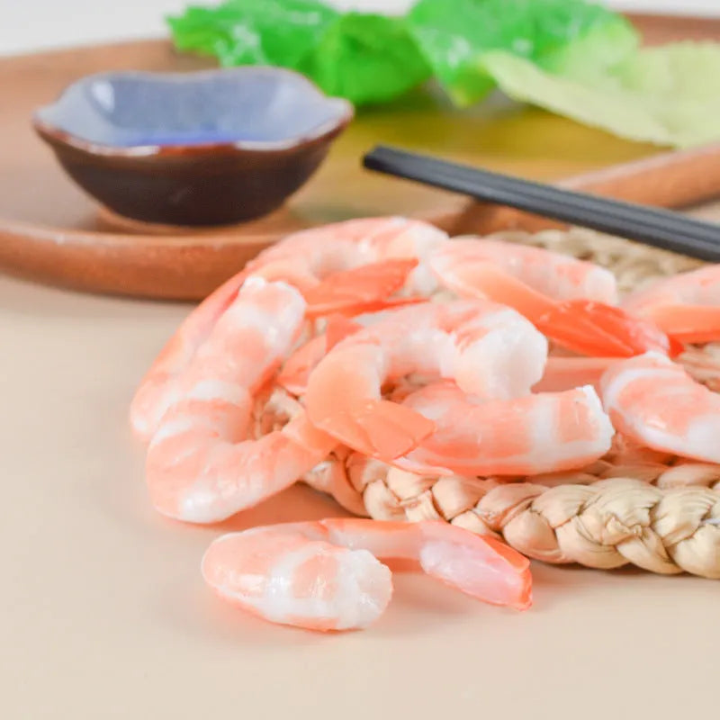 PVC simulation shrimp keychain with door buckle attachment in 1.5cm thickness