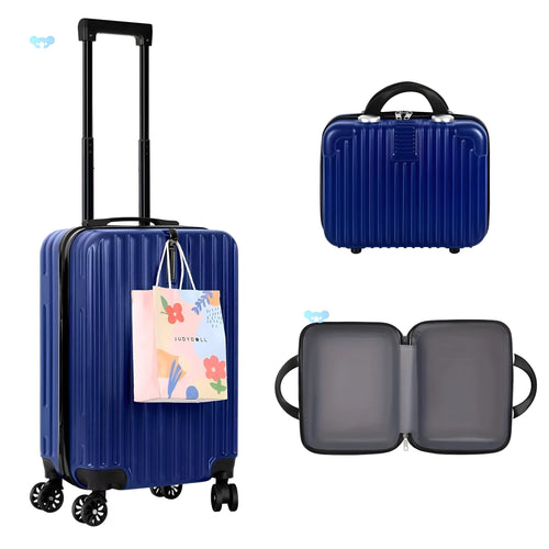 Aluminium alloy luggage set with 14-inch and 20-inch cases showing towel compartment