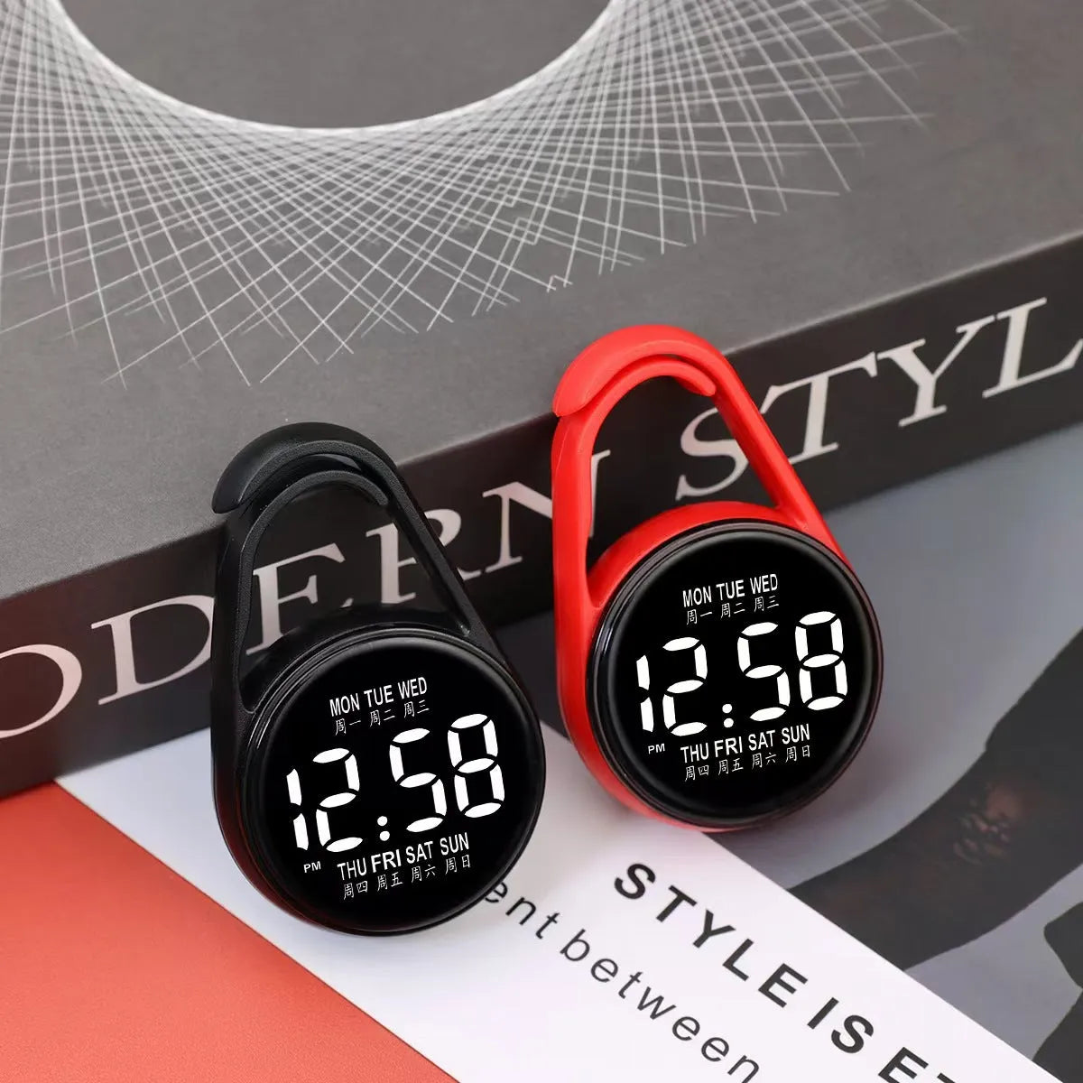 LED luminous electronic digital watch with waterproof plastic strap and multiple colour options