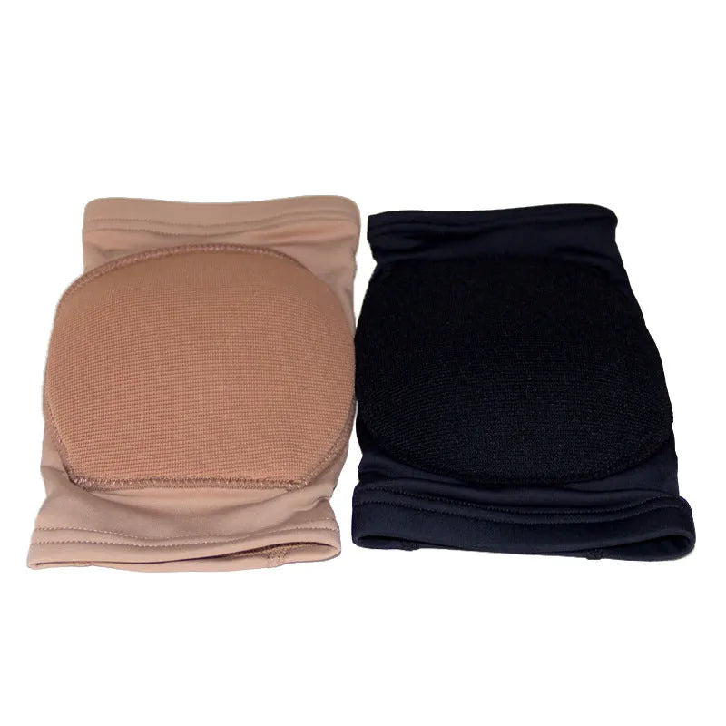 Ballet dance yoga knee pads in skin colour and black options with five size choices from XS to XL