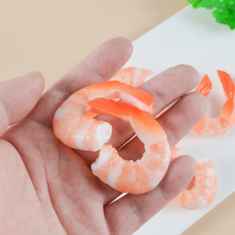 PVC simulation shrimp keychain with door buckle attachment in 1.5cm thickness