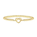 Women's adjustable stainless steel beaded bracelet with geometric round beads in six colour options