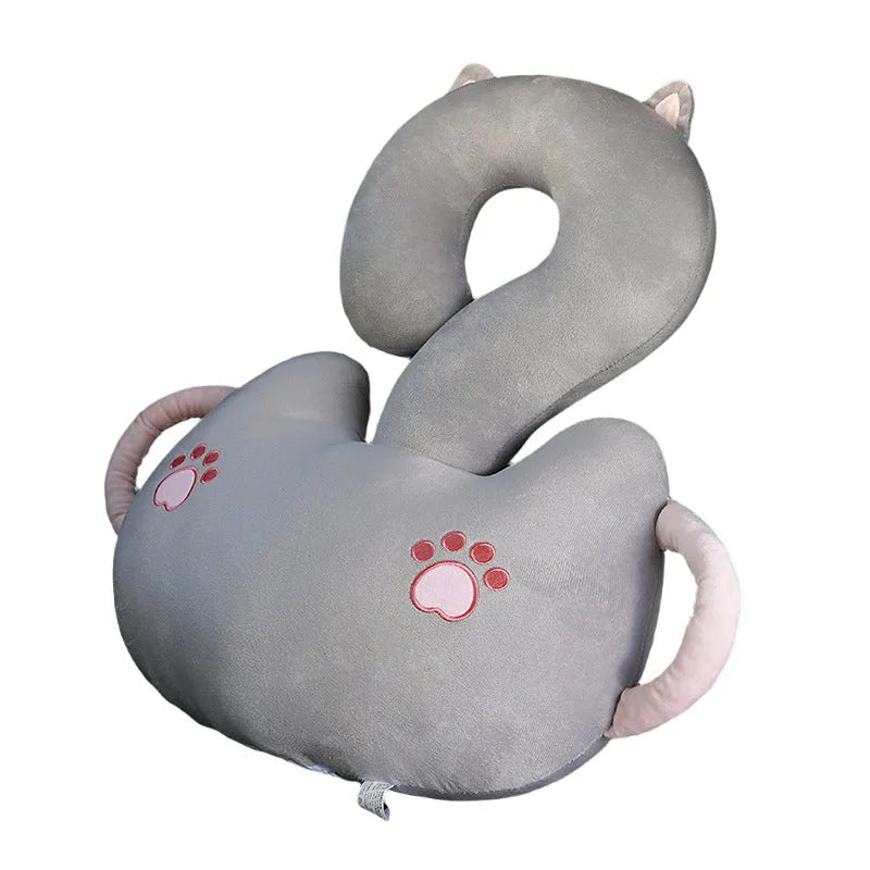 Square 65cm cartoon animal hug cushion in capybara design on a car seat
