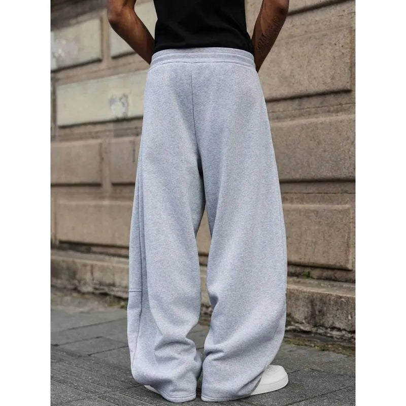 Men's high waist straight-leg cropped trousers in bamboo fibre fabric with rabbit fur