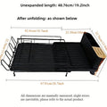 Foldable carbon steel kitchen dish drain rack for cutlery drying