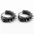 Alloy geometric punk motorcycle earrings in retro black with copper accents