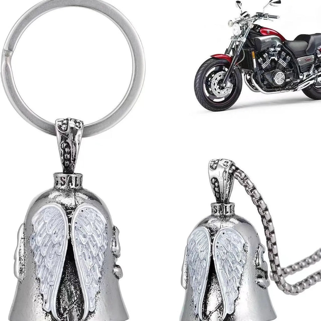 Vintage white angel wings feather necklace and keychain set in alloy with electroplated finish