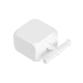 White Bluetooth thumb remote control measuring 53x29x14mm with rocker arm mechanism