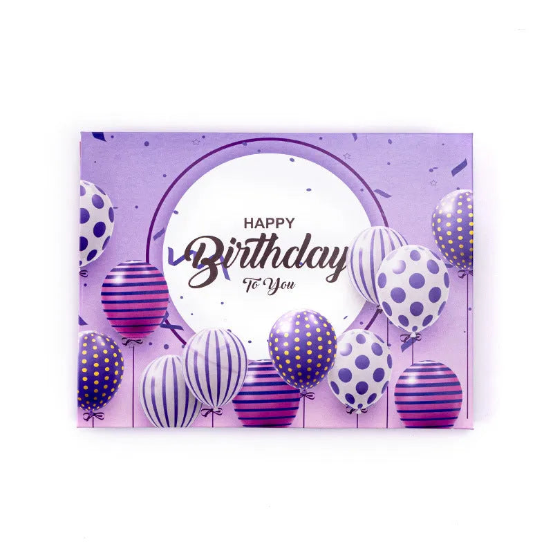 3D folded paper cake greeting card in Chinese ink style with light music theme.