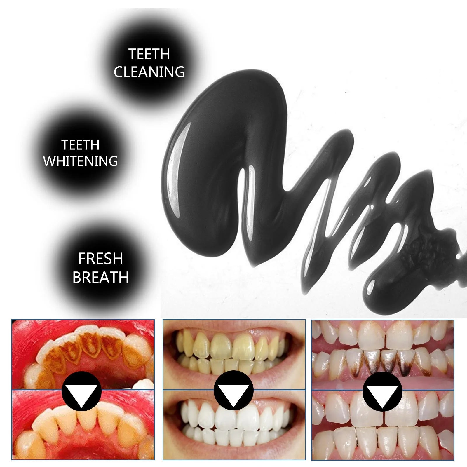 30ml bamboo charcoal bright white toothpaste tube showing dimensions and aluminium packaging