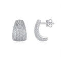 Geometric women's ear studs in S925 sterling silver with D-E colour moissanite stones