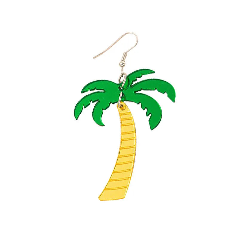 Summer Atmosphere Coconut Artocarpus Heterophyllus acrylic earrings with hook fastening