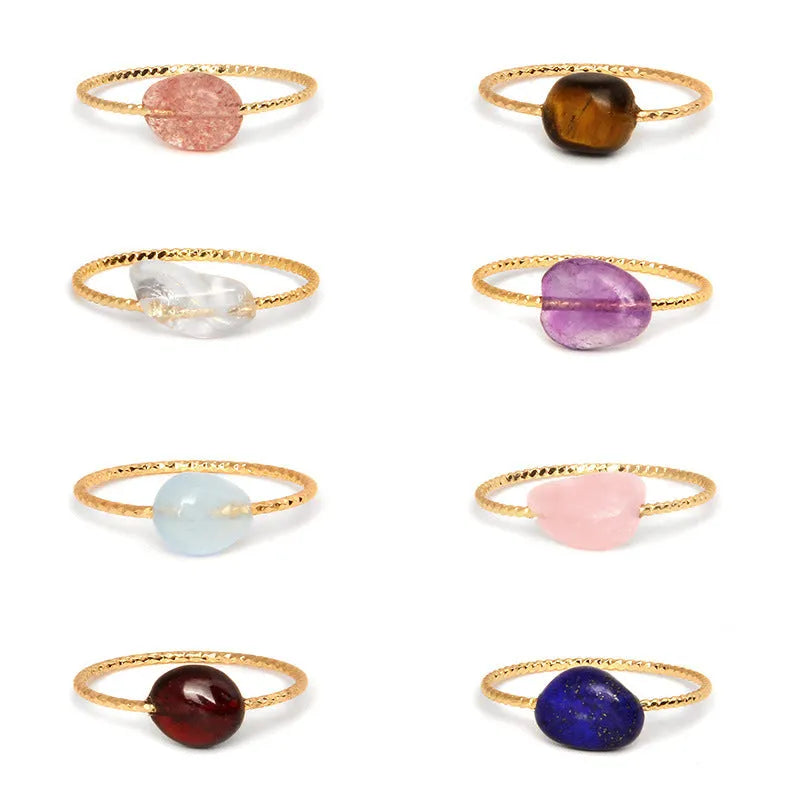 Geometric agate women's ring showing original design and stone material