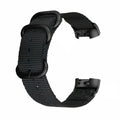 Fitbit Charge nylon watch strap with three-ring metal buckle shown in Army Green colour