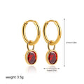Women's copper retro oval zircon earrings in six colour options showing elliptical design