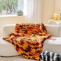 Thick ice bar section dyed handmade chenille cover blanket with stripe pattern in 130x170cm size