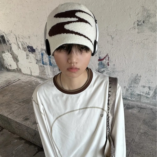 Acrylic knitted beanie hat in black, grey or white colours with 56-58cm head circumference
