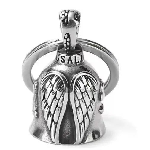 Vintage white angel wings feather necklace and keychain set in alloy with electroplated finish