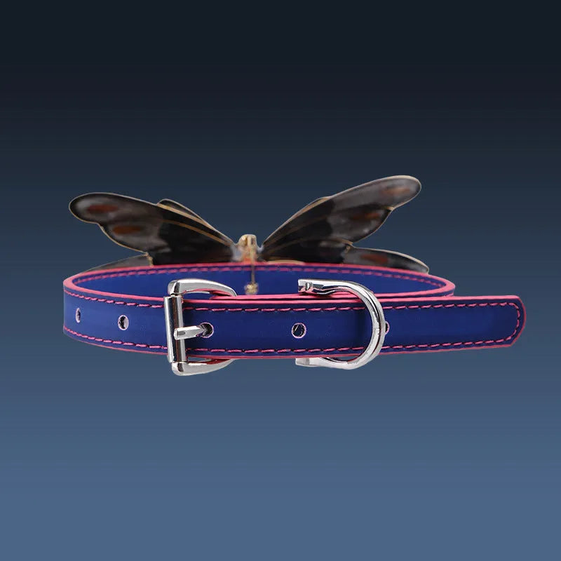 Purple temperature change butterfly collar with rhinestone decoration on alloy chain
