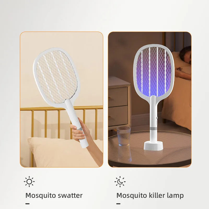 USB rechargeable electric mosquito swatter with ABS plastic shell for indoor insect control
