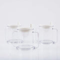 Transparent plastic spill-proof drinking cup with modern design