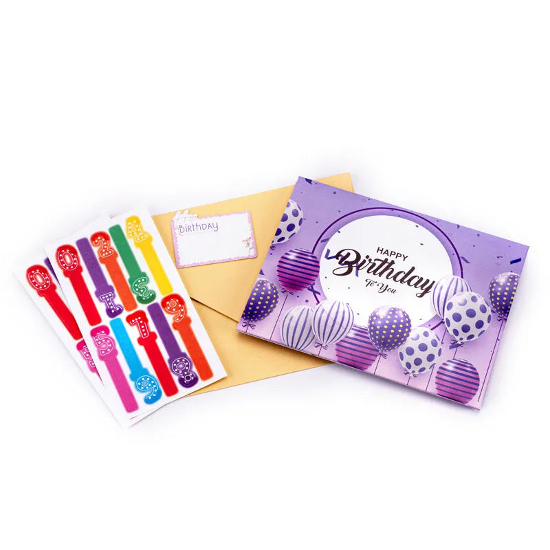 3D folded paper cake greeting card in Chinese ink style with light music theme.