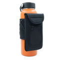 Cloth fitness cup sleeve for large bottles with magnetic or climbing carabiner fastening in various colours