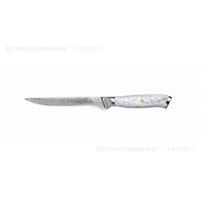 Damascus chef's knife with 21cm VG10 steel blade and modern handle design