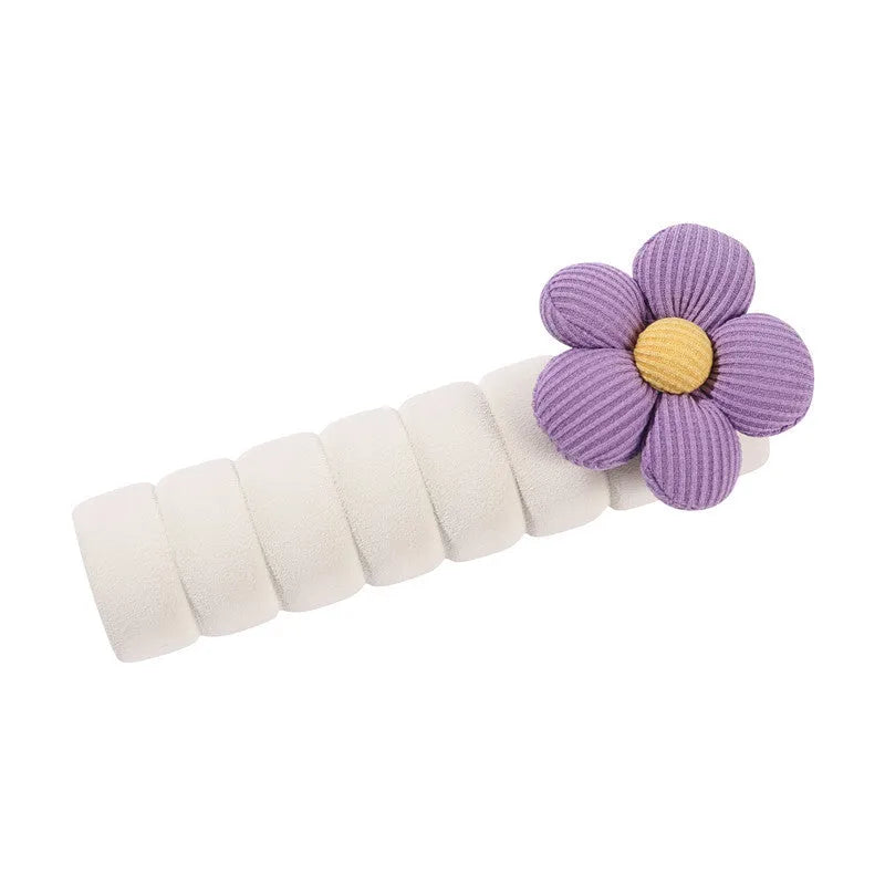 Round floral patterned door handle protective cover in soft PEVA material.