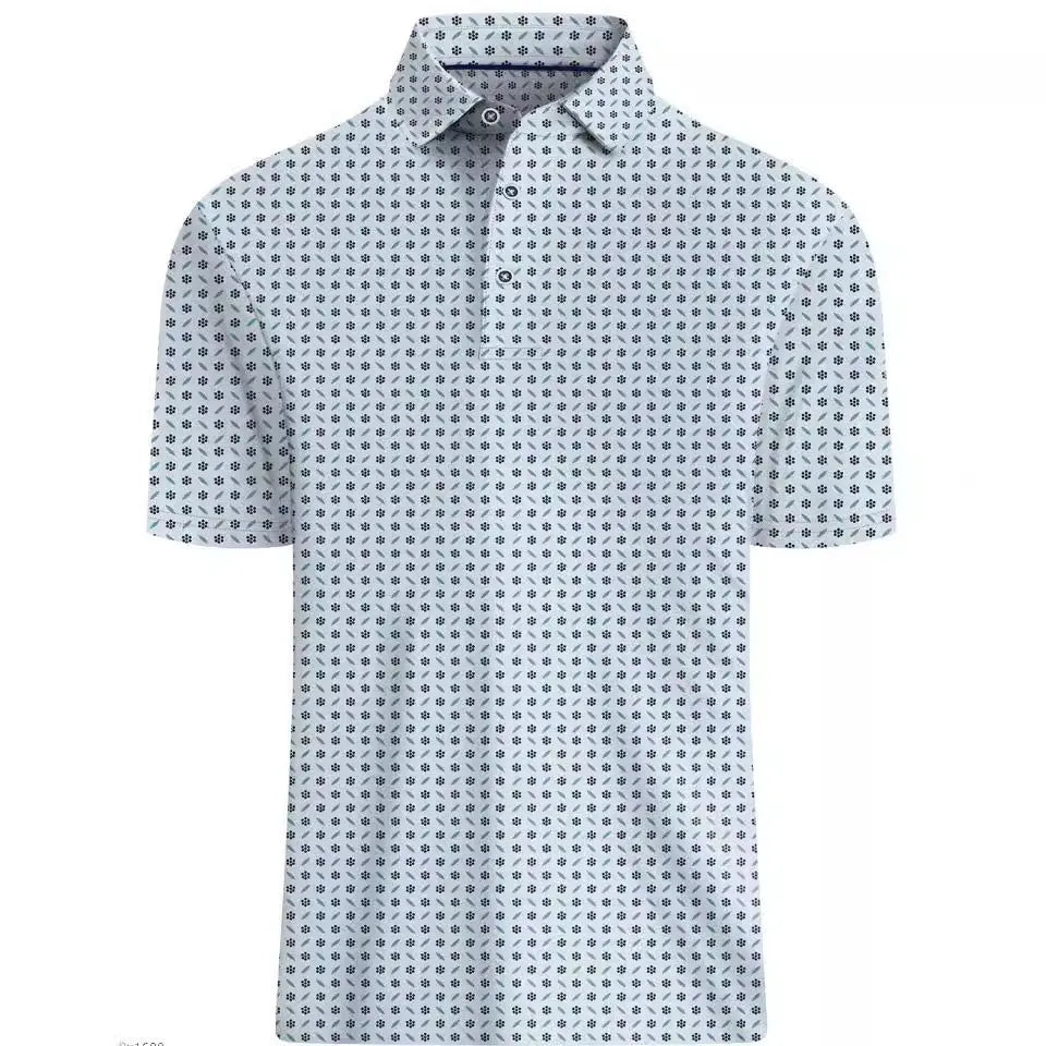Men's Japanese retro style short sleeve top with 3D printed pattern and zipper decorations