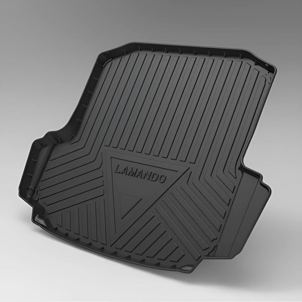Black carbon fibre pattern TPE car boot liner protecting vehicle interior