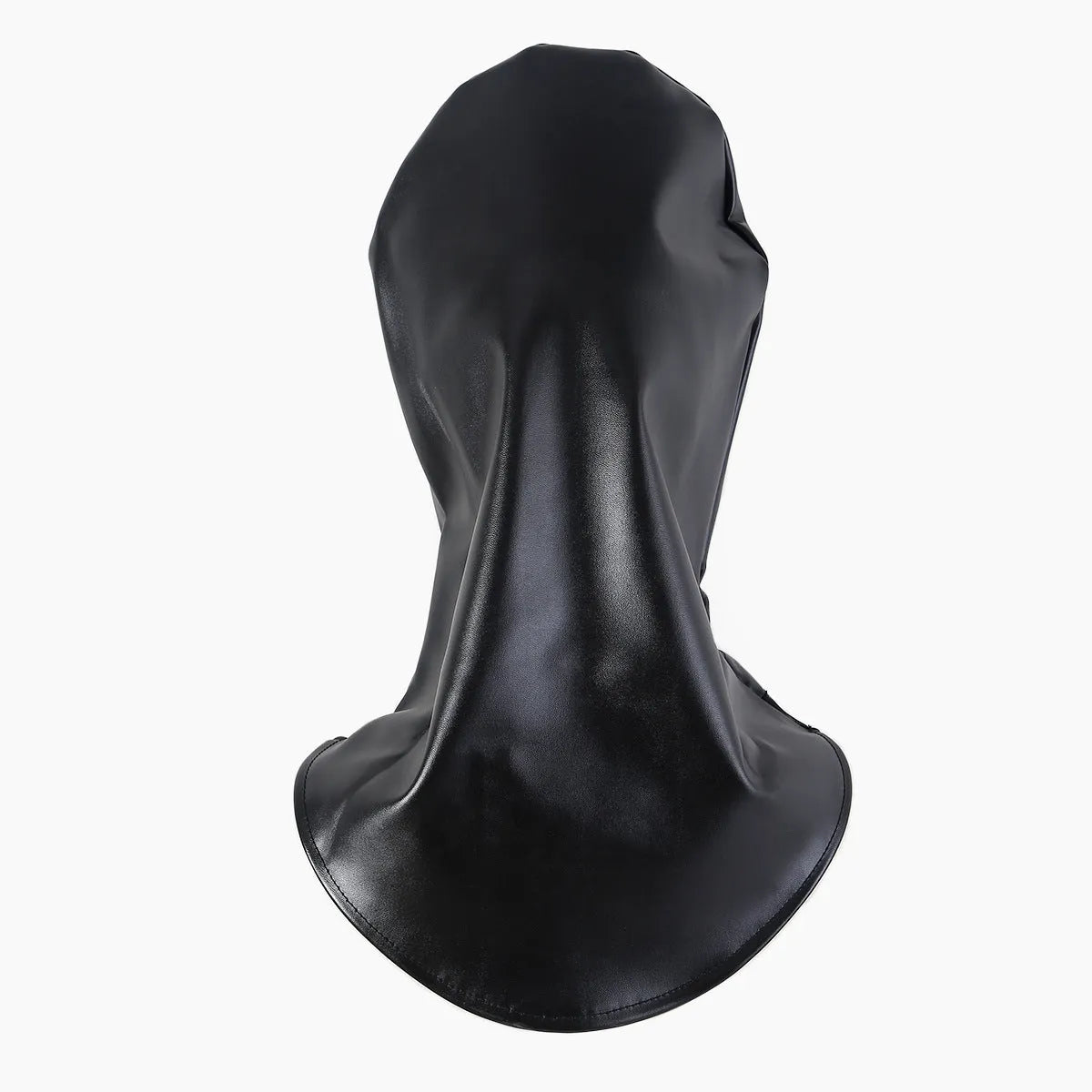 Black PU leather BDSM mask with breathable eye and mouth openings