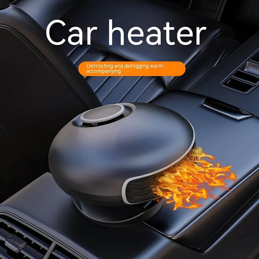 Black car warm air blower heater for windscreen defrosting with 130cm cable