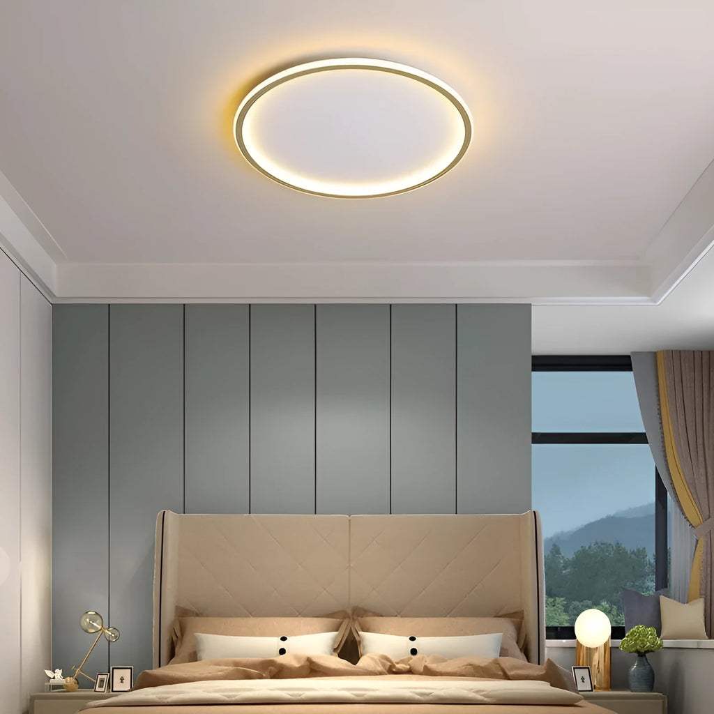 Minimalist modern ceiling pendant lamp in black, available in 60cm and 80cm diameters with dimming function.
