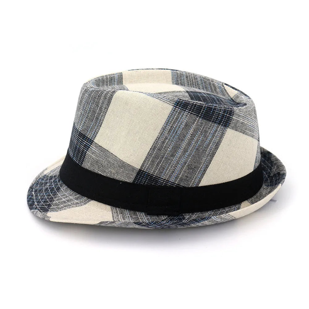 Blue straw sun hat with wide brim and bell crown for outdoor sun protection