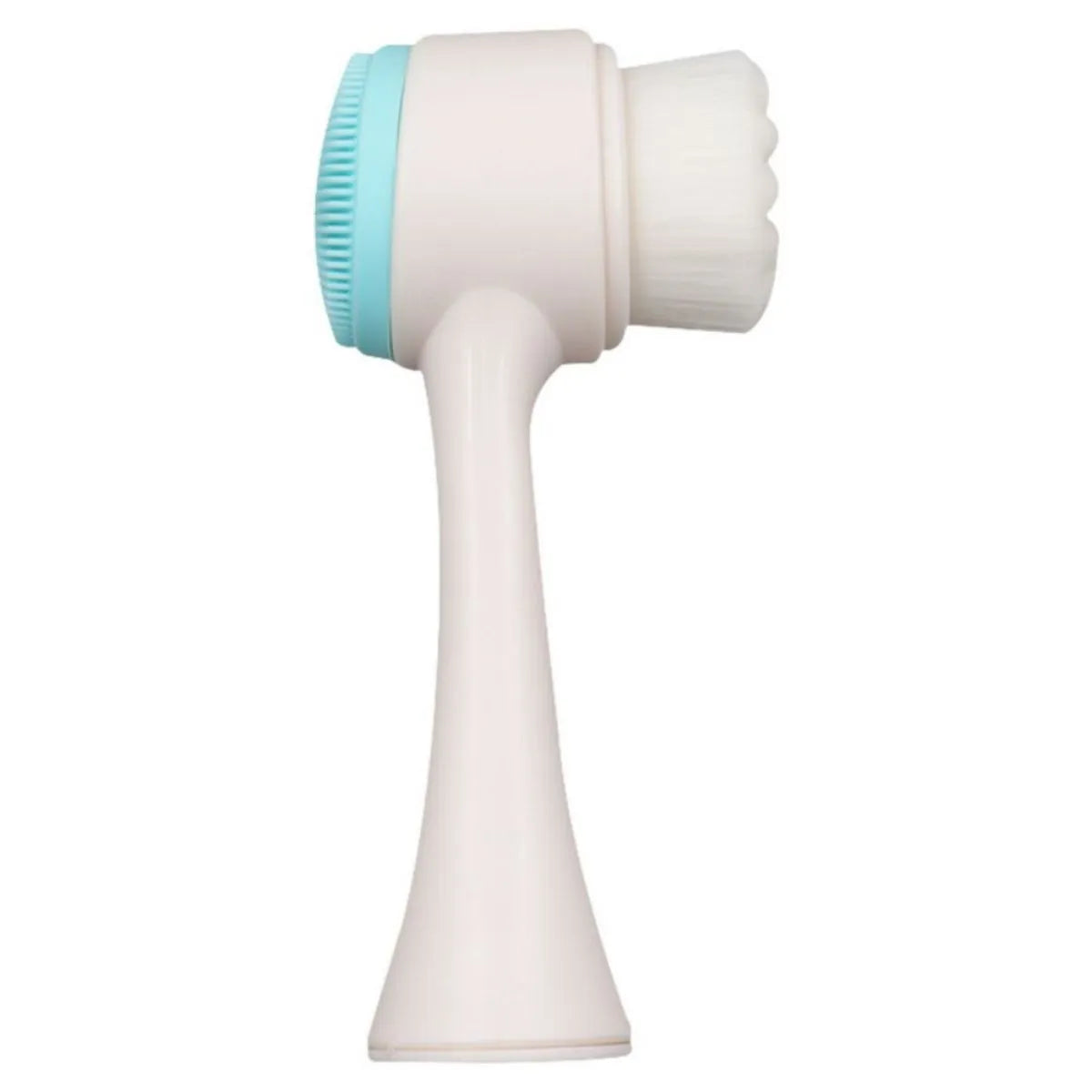 Blue nylon pet paw brush grooming tool for dogs and cats on white background