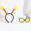 Yellow bee pattern children's dress up headband and glasses costume accessory set