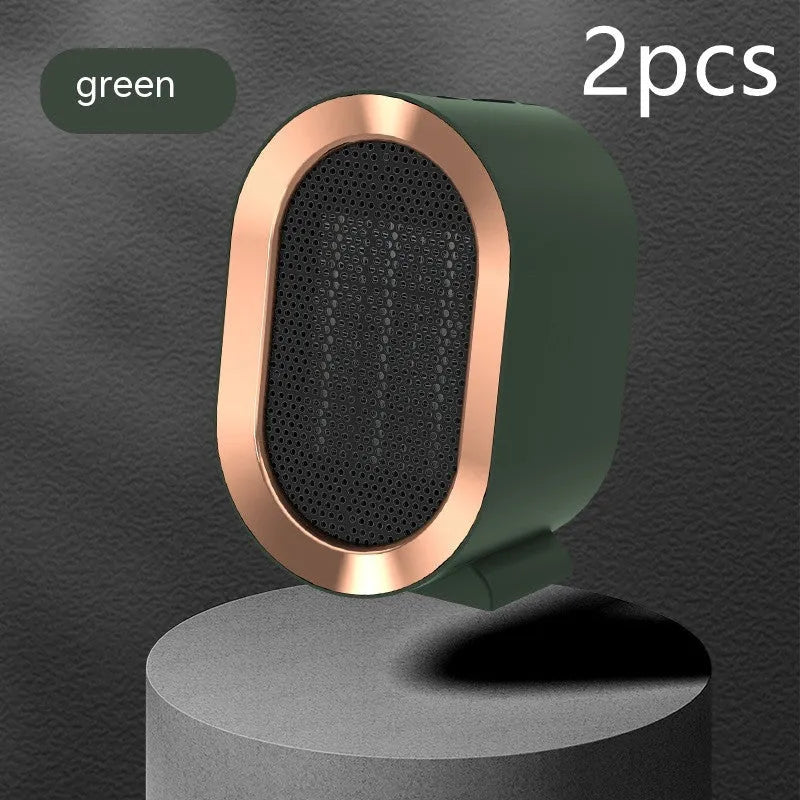 Desktop electric ceramic heater with mechanical controls and fan vent